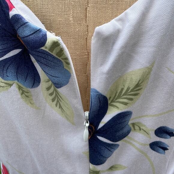 La Cabana Tropical Hawaiian Floral V-Neck Sleeveless Dress Women's Size Small - Picture 7 of 11